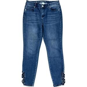 Westpoint Ankle Signature Fit Women's 10 Blue Jeans with Lattice Detail